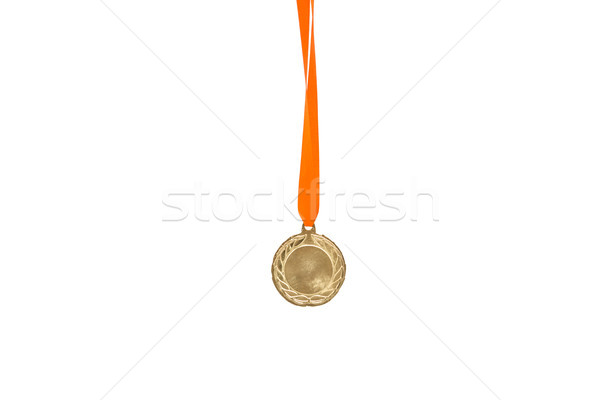 Goldmedaille weiß isoliert Metall Sport Medaille Stock foto © wavebreak_media