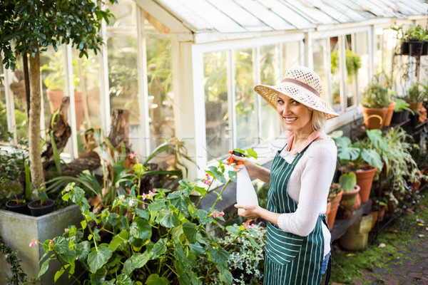 Stok fotoğraf: Mutlu · kadın · bahçıvan · bitkiler · portre