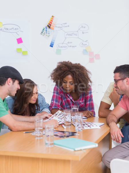 Foto stock: Creativa · equipo · hablar · contacto · reunión · oficina