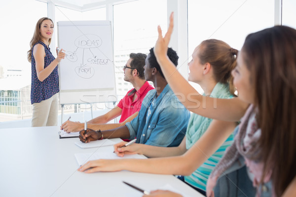 Casual business people in office at presentation Stock photo © wavebreak_media