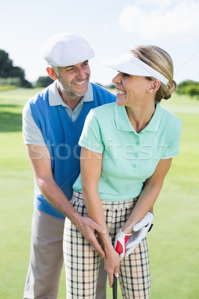 Golf Coppia palla insieme sorridere fotocamera Foto d'archivio © wavebreak_media