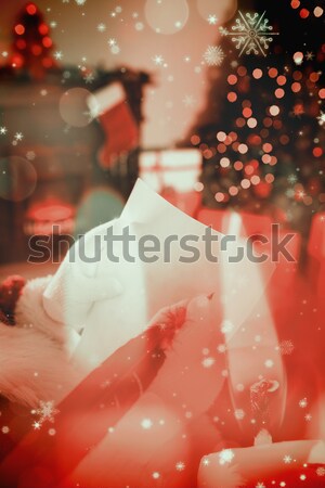 Father christmas writing list with a quill Stock photo © wavebreak_media