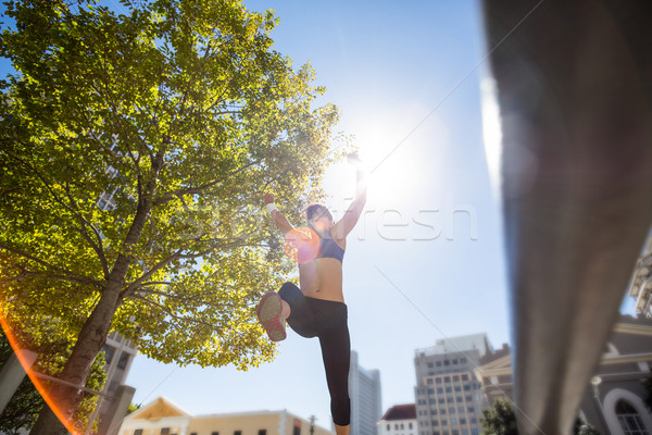 Athlétique femme bras up air [[stock_photo]] © wavebreak_media