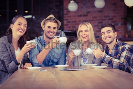 Composite image of friends taking selfie with tablet Stock photo © wavebreak_media