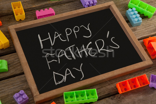 幸せな父の日 メッセージ 書かれた クローズアップ 通信 おもちゃ ストックフォト © wavebreak_media