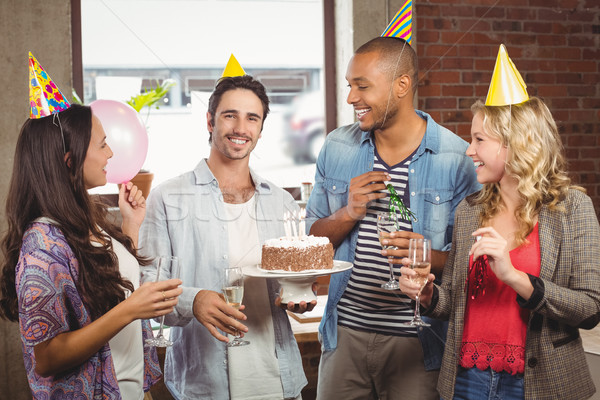 Portrait souriant affaires gâteau anniversaire [[stock_photo]] © wavebreak_media