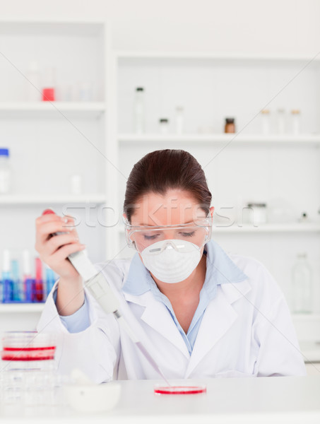 Portrait belle scientifique échantillon femme [[stock_photo]] © wavebreak_media