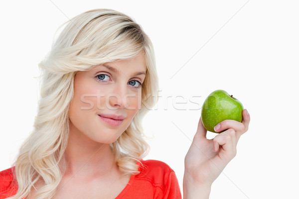 Belle femme délicieux vert pomme regarder [[stock_photo]] © wavebreak_media