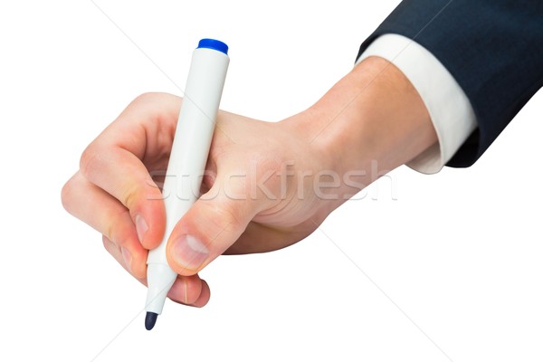 Hand schrijven Blauw fiche witte Stockfoto © wavebreak_media