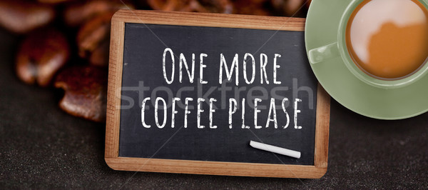 összetett kép zöld csésze kávé tábla Stock fotó © wavebreak_media
