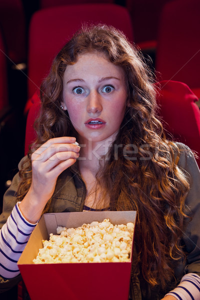 Surprised young woman watching a film Stock photo © wavebreak_media