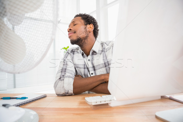 Jungen Geschäftsmann Sitzung Schreibtisch Büro entspannenden Stock foto © wavebreak_media