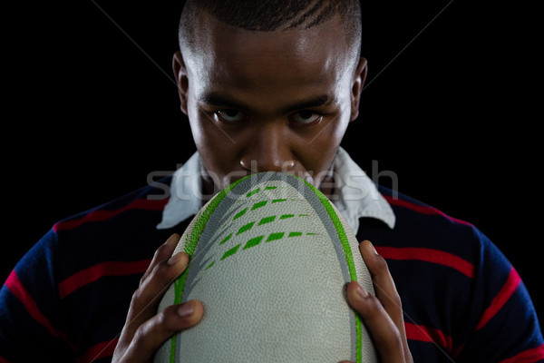 Retrato masculino rugby jogador bola Foto stock © wavebreak_media