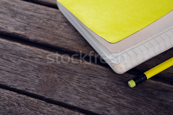 Dagboek potlood houten tafel kantoor tabel Stockfoto © wavebreak_media