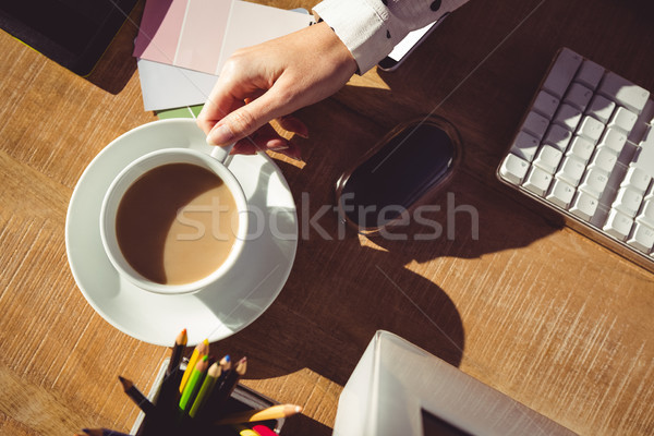 Image femme tasse de café bureau affaires [[stock_photo]] © wavebreak_media