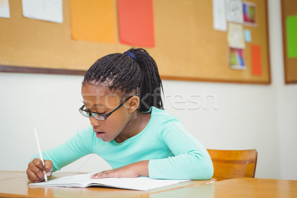 Diák dolgozik osztály munka gyermek asztal Stock fotó © wavebreak_media