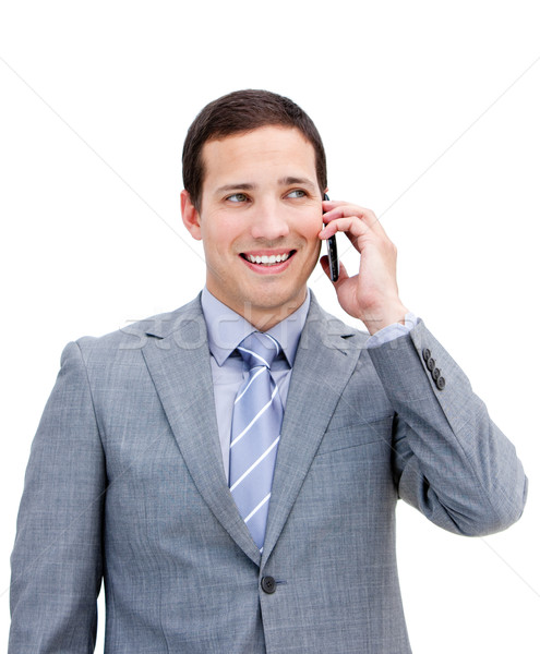 Portrait of a fortunate businessman on phone Stock photo © wavebreak_media