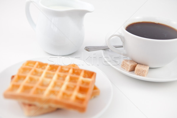 Azúcar leche taza café blanco placa Foto stock © wavebreak_media