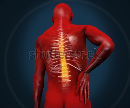 Lichaam pijn cijfer man Maakt een reservekopie Stockfoto © wavebreak_media