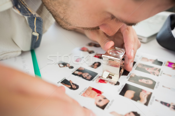 ストックフォト: クローズアップ · 集中する · 男性 · アーティスト · 見える · 写真