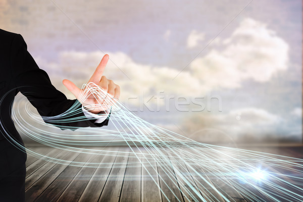 Finger Hinweis Wolken Wand digital composite Stock foto © wavebreak_media