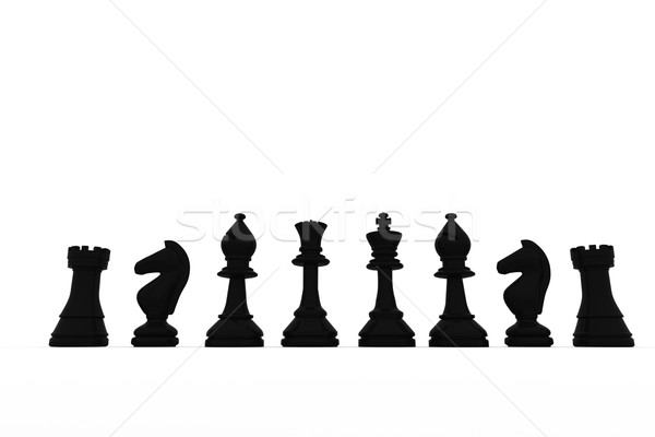 Black chess pieces in a row Stock photo © wavebreak_media