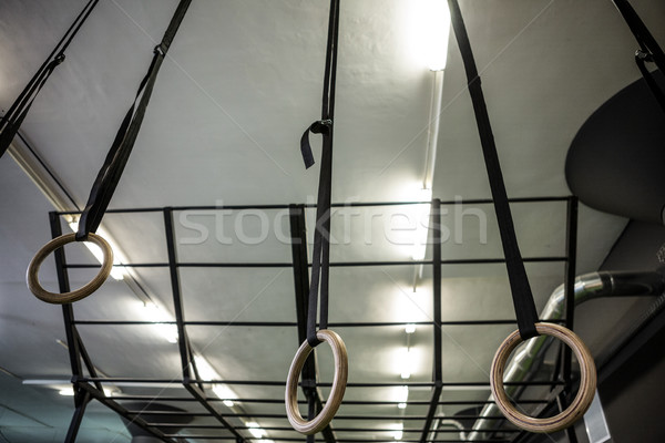 Gymnastic rings differentiating between height Stock photo © wavebreak_media