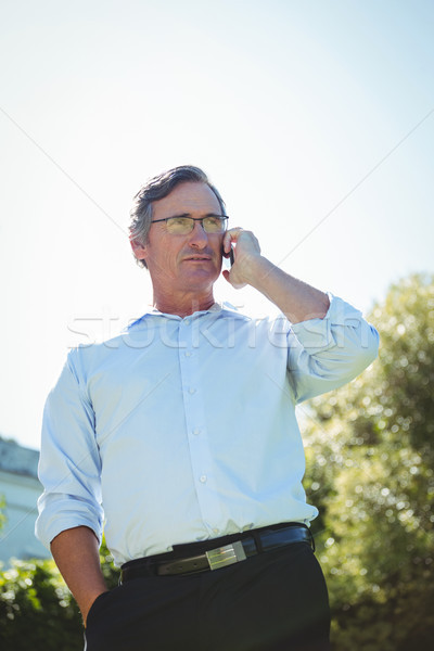 Casual mature businessman having a phone call Stock photo © wavebreak_media