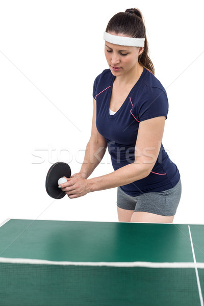 Kobiet sportowiec gry tenis stołowy biały sportowe Zdjęcia stock © wavebreak_media