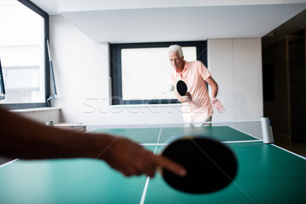 Senior giocare ping pong casa donna Foto d'archivio © wavebreak_media