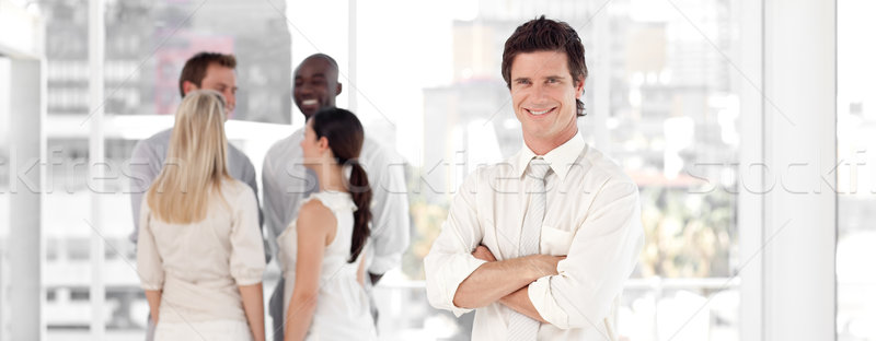 üzleti csapat mutat szellem kifejez pozitivitás férfi Stock fotó © wavebreak_media