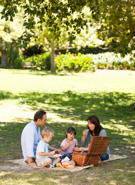 Lächelnd Familie Park Mädchen Natur Gesundheit Stock foto © wavebreak_media