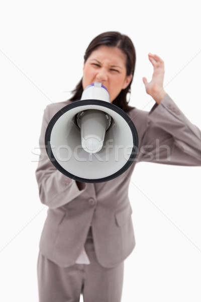 Supărat femeie de afaceri alb afaceri comunicare Imagine de stoc © wavebreak_media