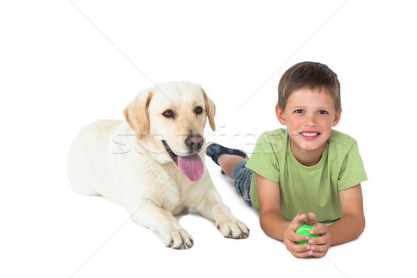 Cute weinig jongen bal vloer Stockfoto © wavebreak_media