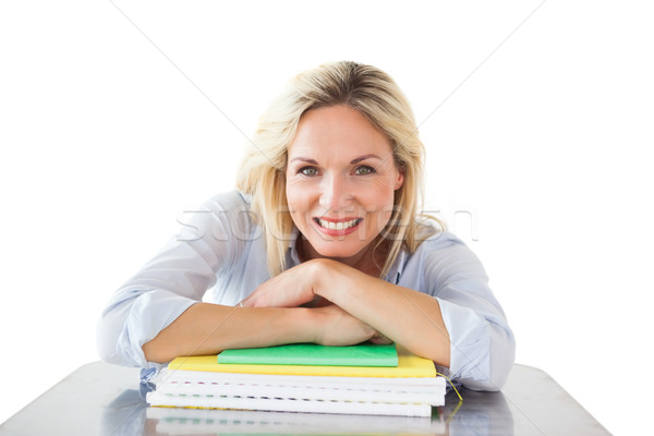 Souriant maturité élèves livres blanche [[stock_photo]] © wavebreak_media