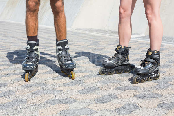 Fit couple rollerblading together on the promenade  Stock photo © wavebreak_media