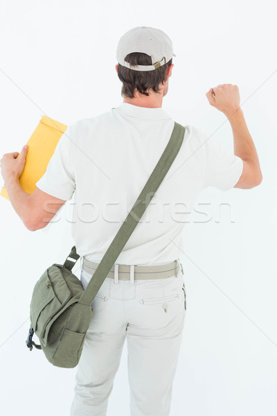 Weiß Rückansicht Mann Schreiben Tasche Stock foto © wavebreak_media
