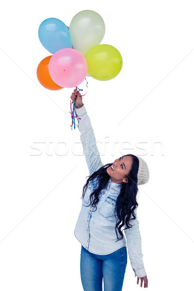 Asia mujer colorido globos blanco Foto stock © wavebreak_media