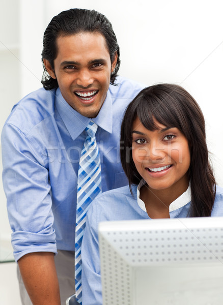 Business partners working together at a computer Stock photo © wavebreak_media