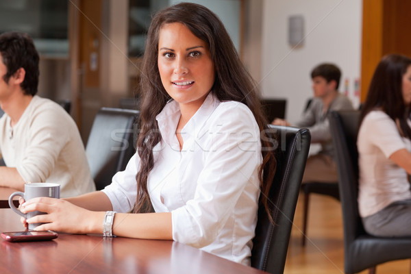 Cute femme thé café famille alimentaire [[stock_photo]] © wavebreak_media