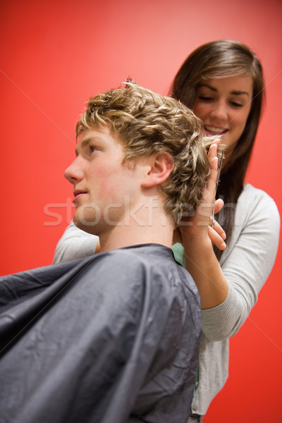 Portrait femme cheveux ciseaux affaires [[stock_photo]] © wavebreak_media