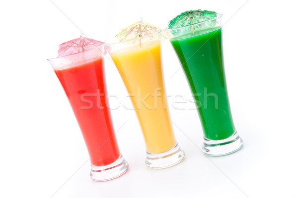 Foto stock: Coquetel · guarda-chuvas · óculos · branco · fruto