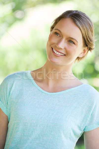 [[stock_photo]]: Jeune · femme · parc · portrait · visage