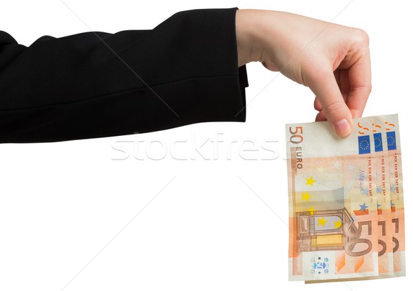 Main cinquante euros note blanche [[stock_photo]] © wavebreak_media