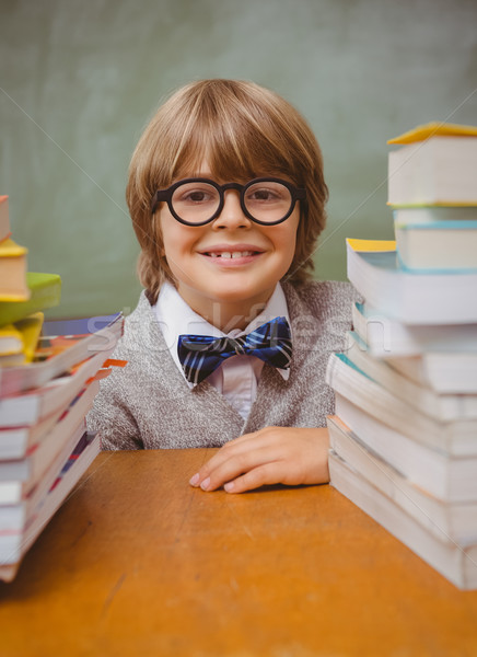 Jongen boeken klas portret cute Stockfoto © wavebreak_media