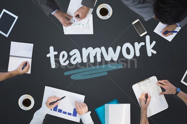 Teamwork against blackboard Stock photo © wavebreak_media