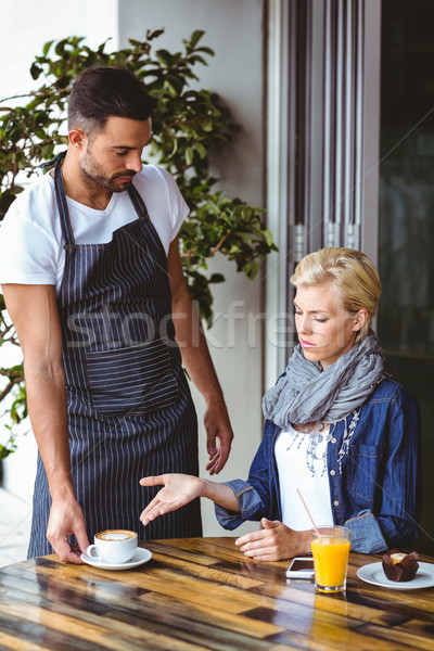 Pretty blonde arguing with the waiter Stock photo © wavebreak_media