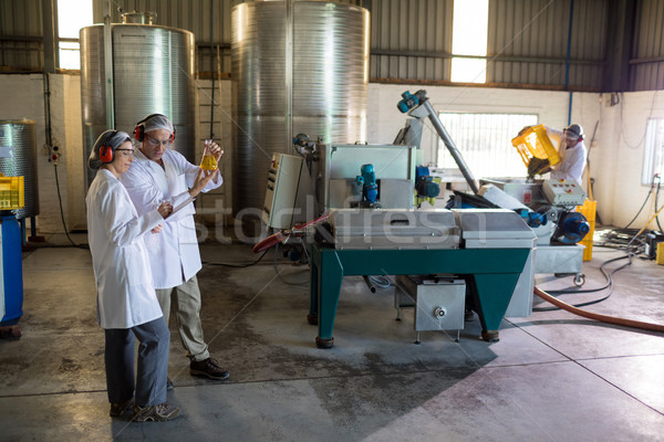 Technicians examining olive oil Stock photo © wavebreak_media