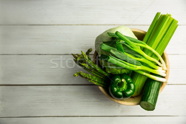 Stock photo: Green vegetables on table