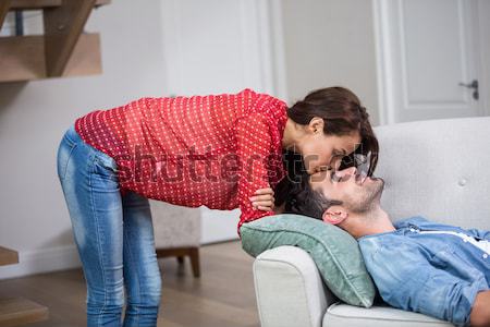 Man touching pregnant woman stomach Stock photo © wavebreak_media